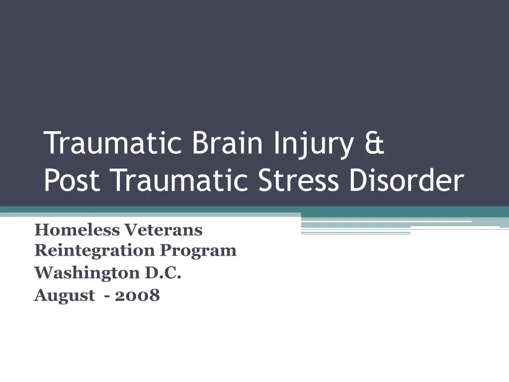 traumatic brain injury post traumatic stress disorder