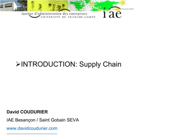 INTRODUCTION: Supply Chain