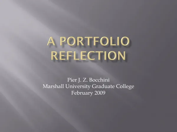 A Portfolio Reflection