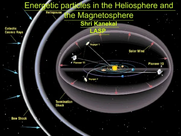 Energetic particles in the Heliosphere and the Magnetosphere Shri Kanekal LASP