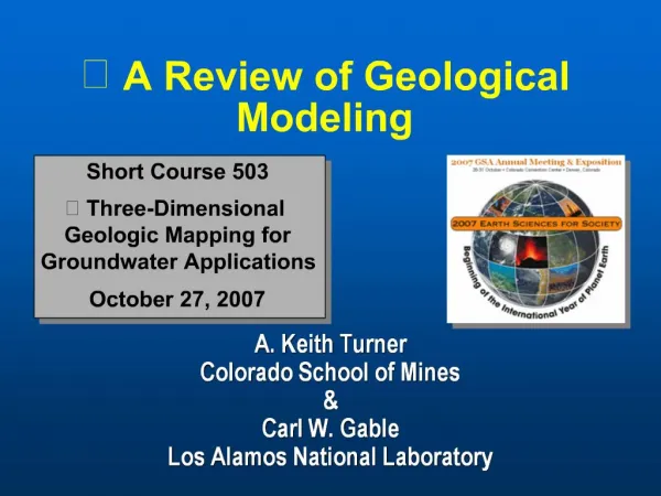 A Review of Geological Modeling