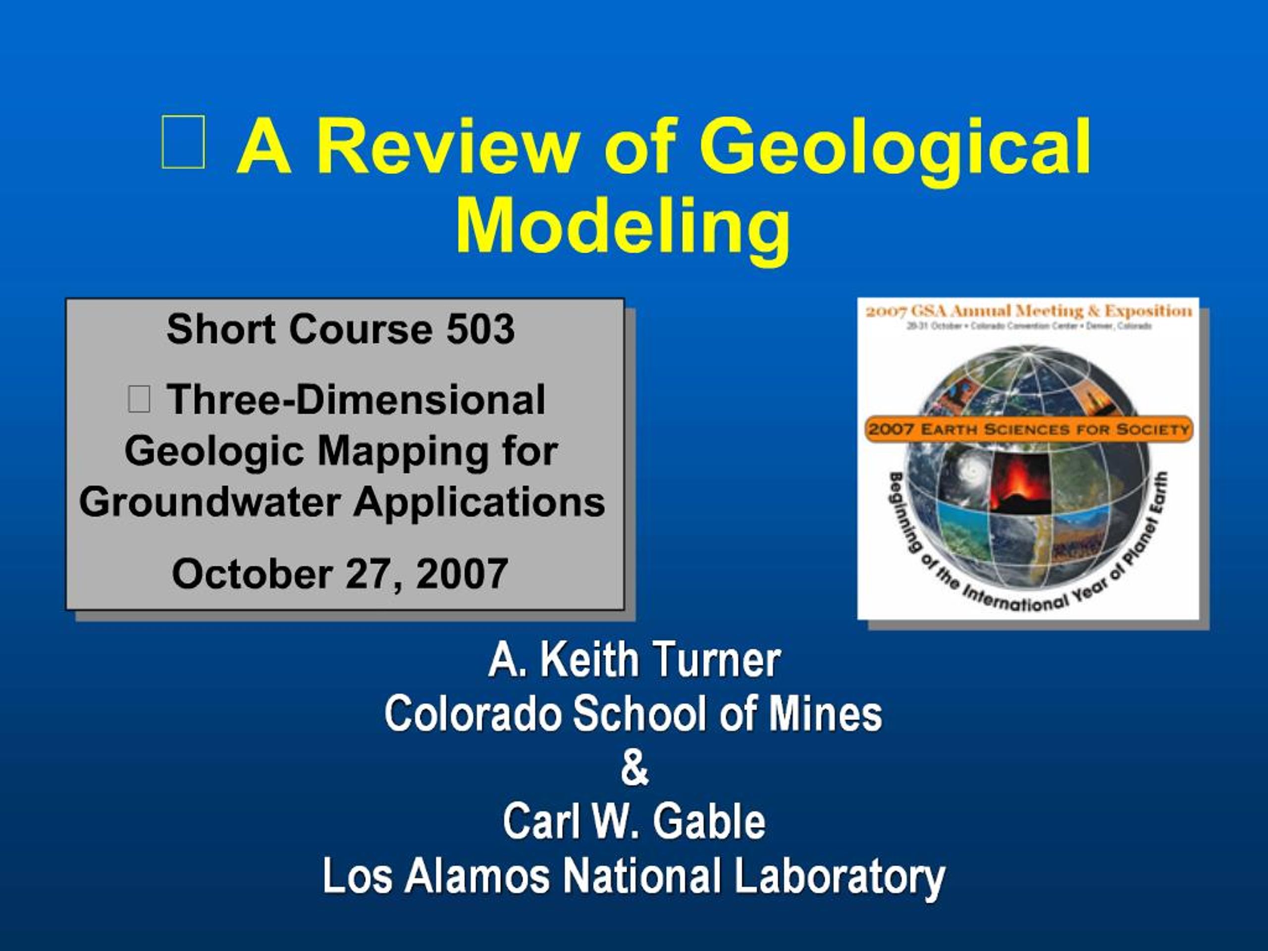 PPT - A Review of Geological Modeling PowerPoint Presentation, free ...
