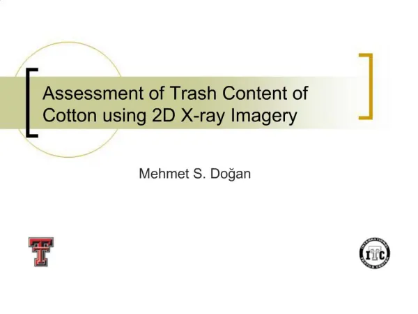 Assessment of Trash Content of Cotton using 2D X-ray Imagery
