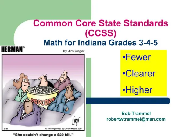 Common Core State Standards CCSS Math for Indiana Grades 3-4-5