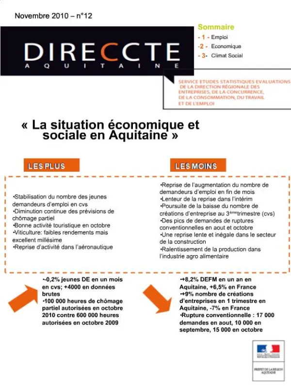 La situation conomique et sociale en Aquitaine