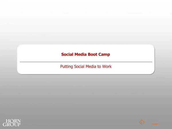 Social Media Boot Camp