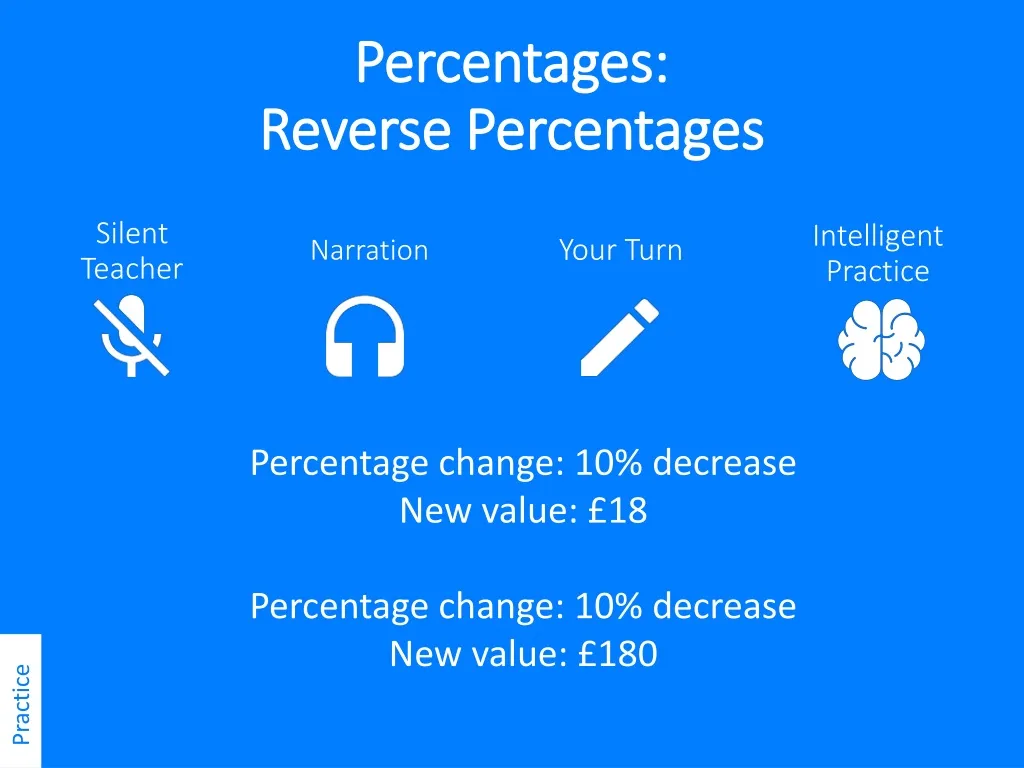 percentages reverse percentages