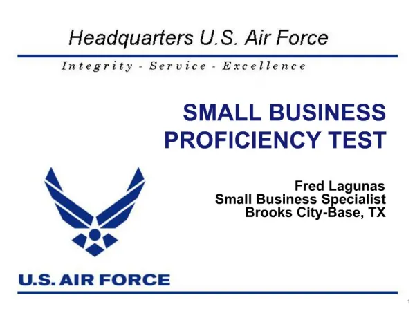 SMALL BUSINESS PROFICIENCY TEST