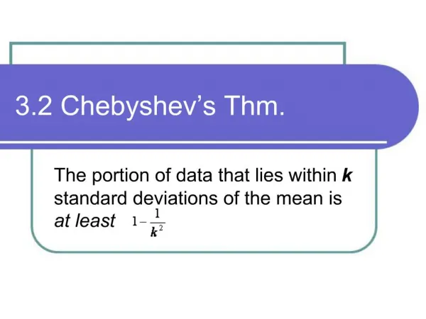 3.2 Chebyshev s Thm.