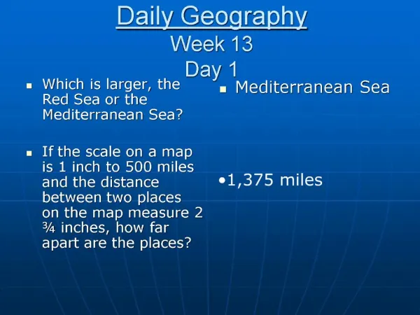 Daily Geography Week 13 Day 1