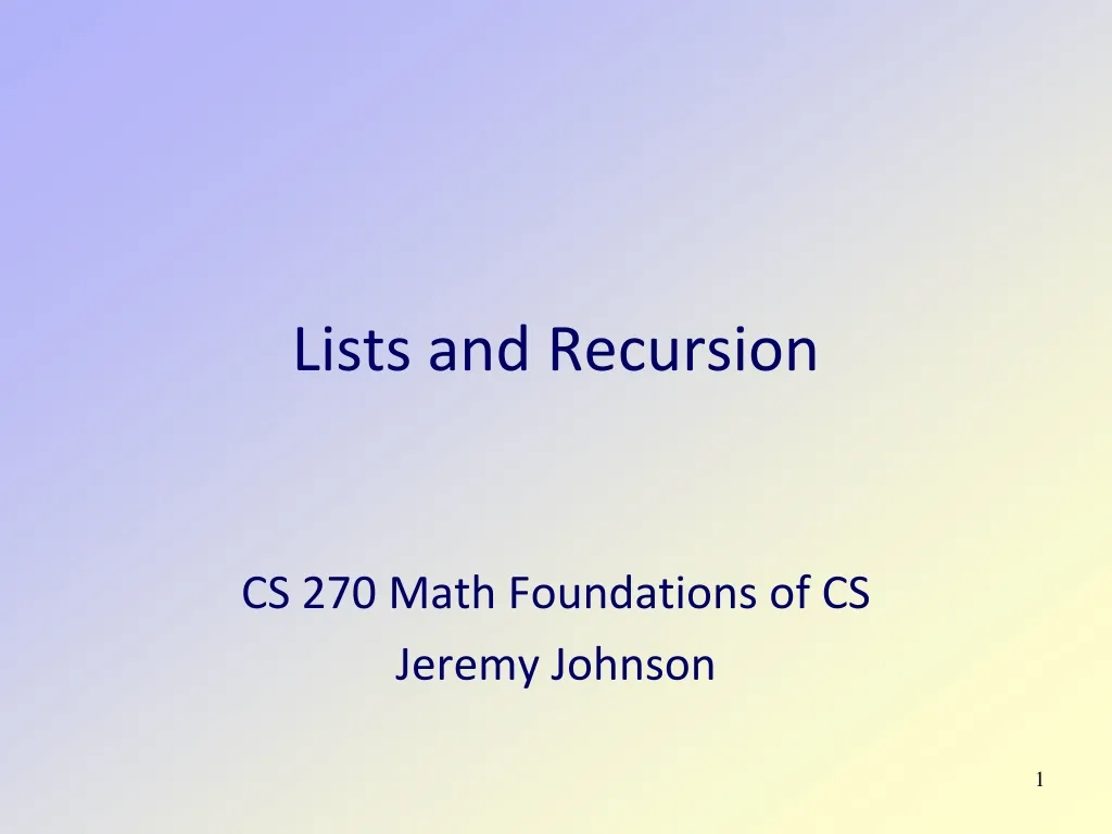 lists and recursion