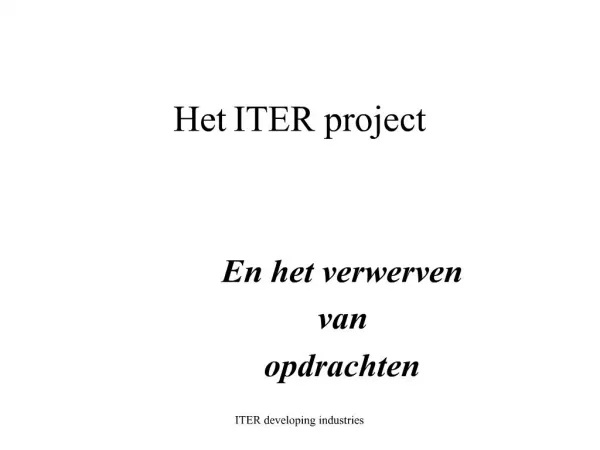 Het ITER project