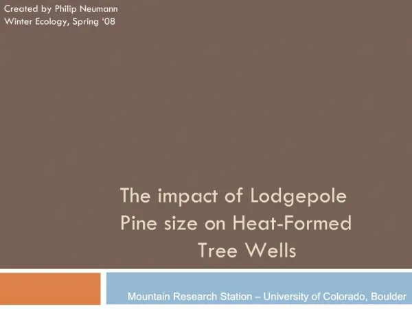 The impact of Lodgepole Pine size on Heat-Formed Tree Wells