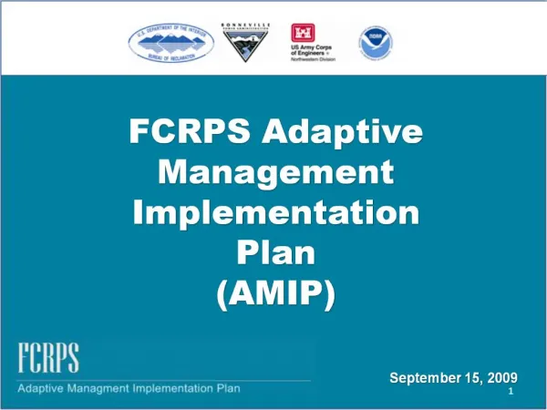 FCRPS Adaptive Management Implementation Plan AMIP