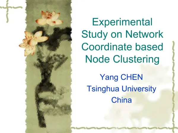 Experimental Study on Network Coordinate based Node Clustering