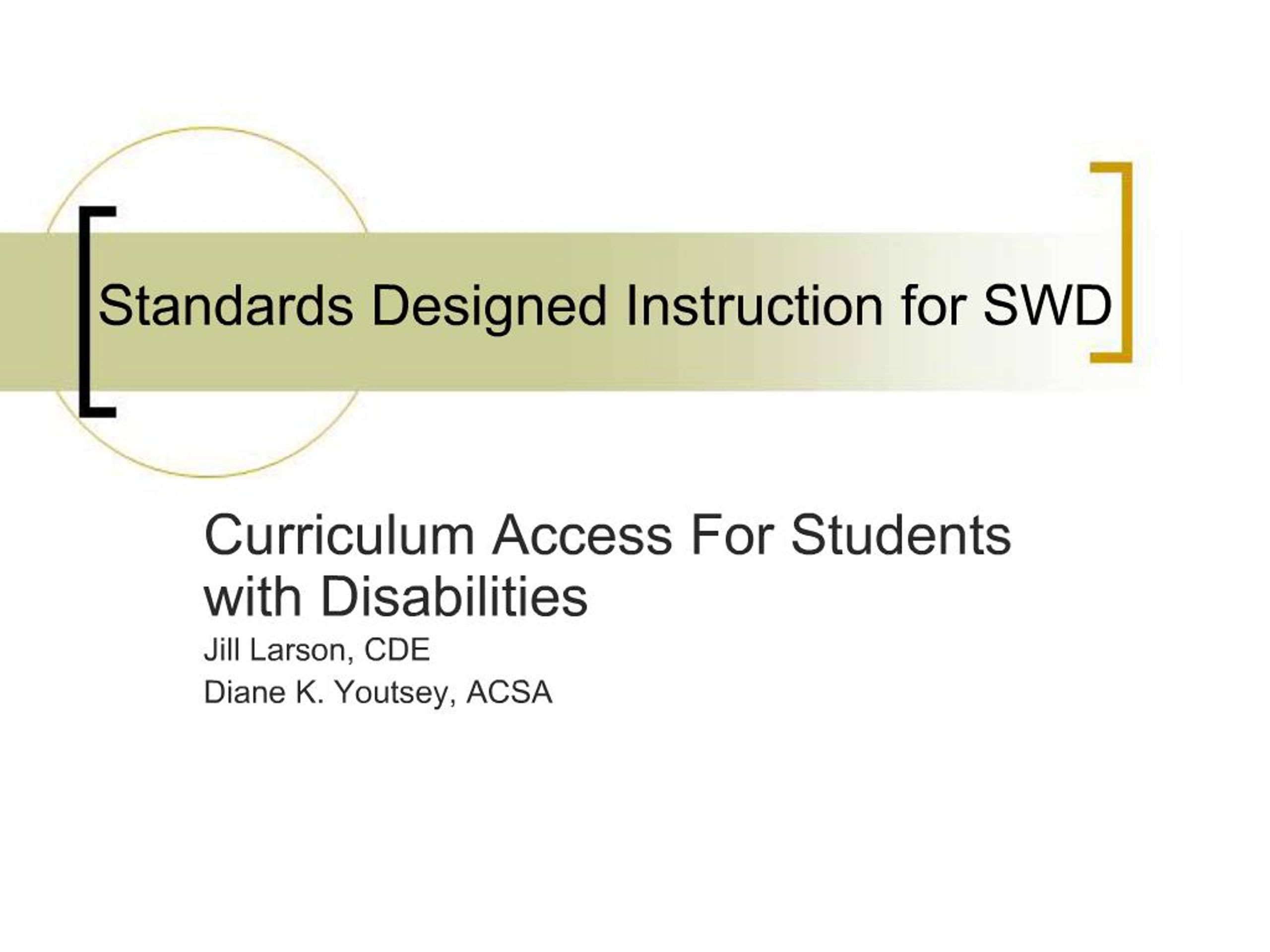 PPT - Standards Designed Instruction for SWD PowerPoint Presentation ...