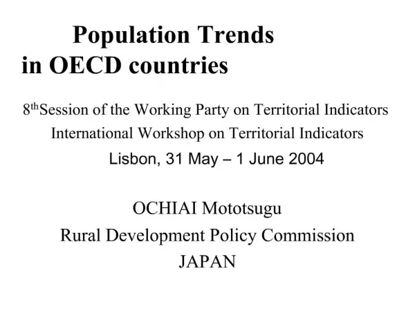 Population Trends in OECD countries