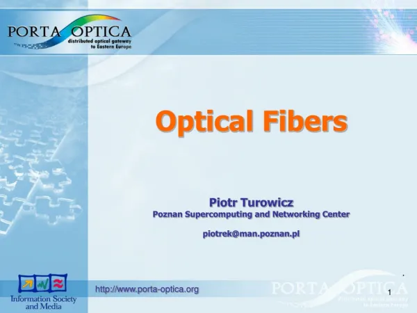 Optical Fibers Piotr Turowicz Poznan Supercomputing and Networking Center piotrek @ man.poznan.pl