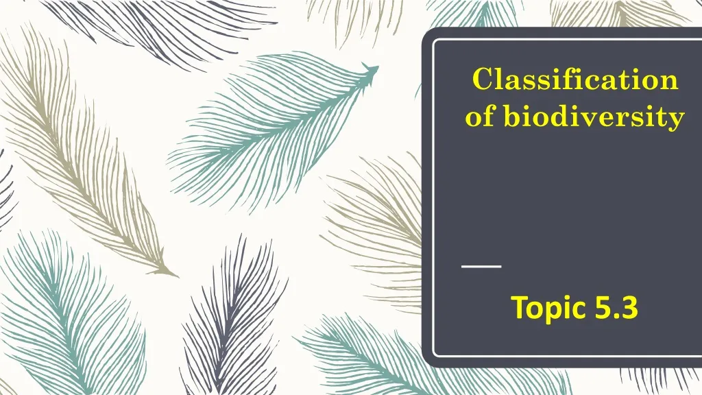 classification of biodiversity