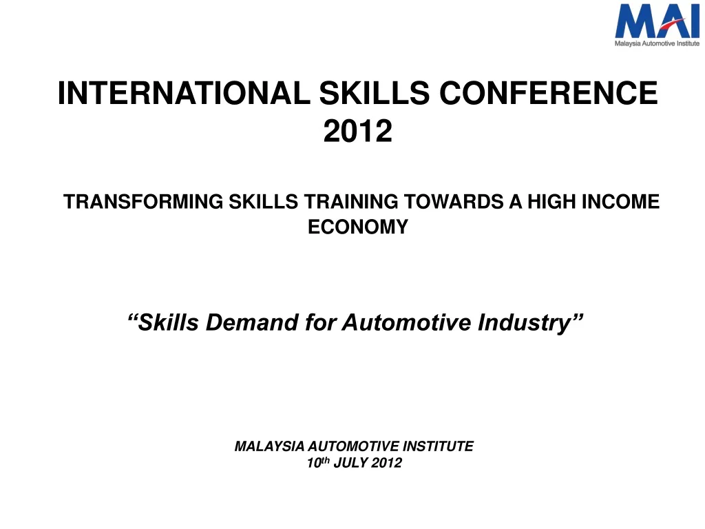 international skills conference 2012 transforming