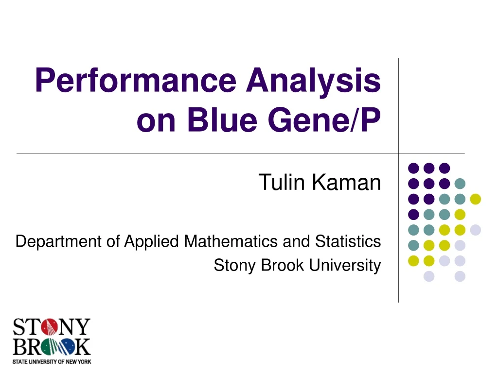 performance analysis on blue gene p