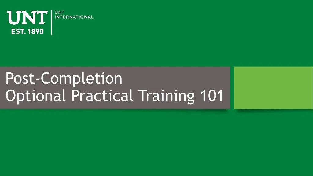 post completion optional practical training 101