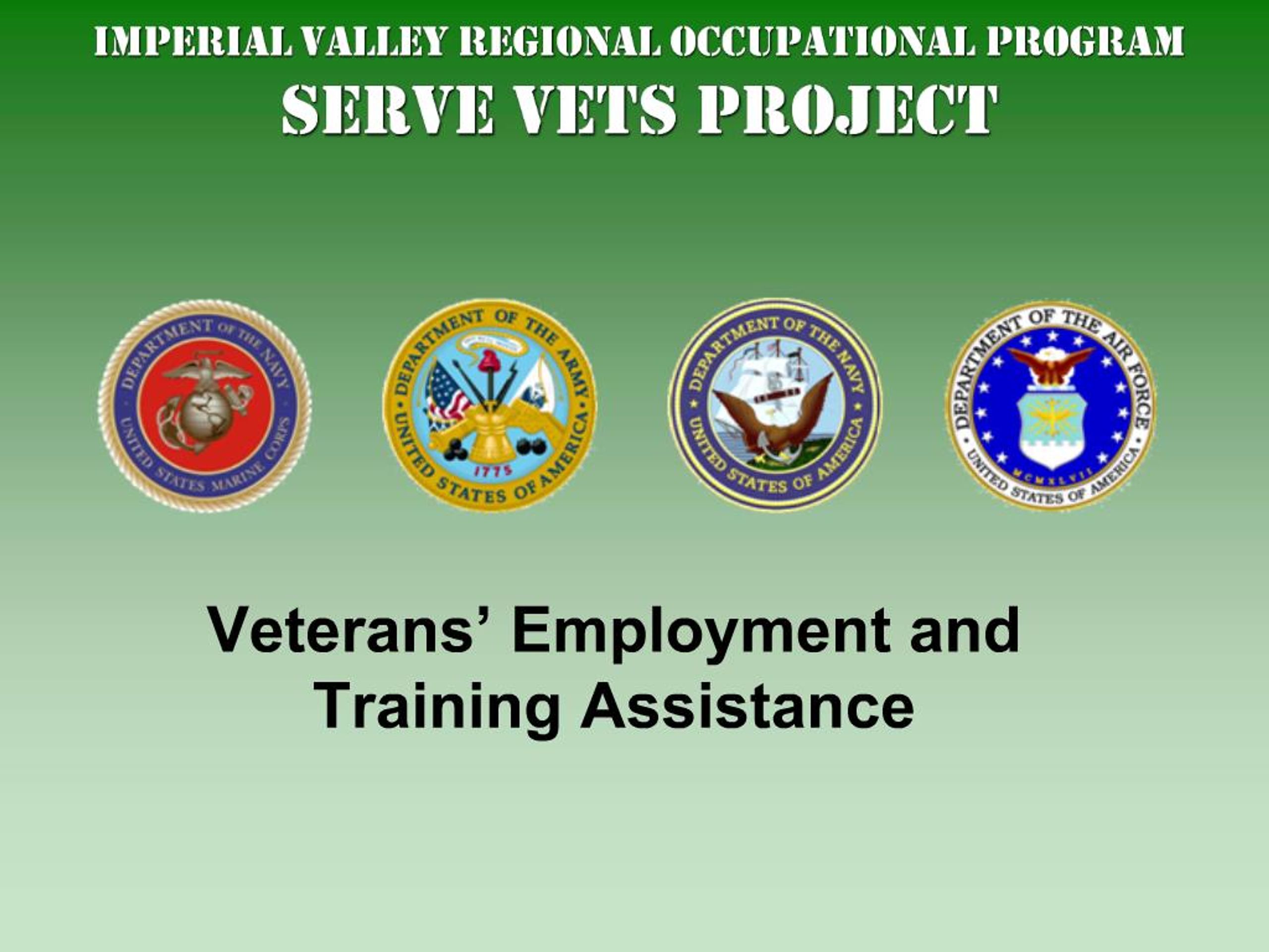 PPT - Veterans Employment and Training Assistance PowerPoint ...