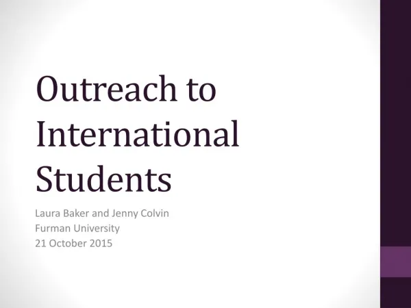 Outreach to International Students