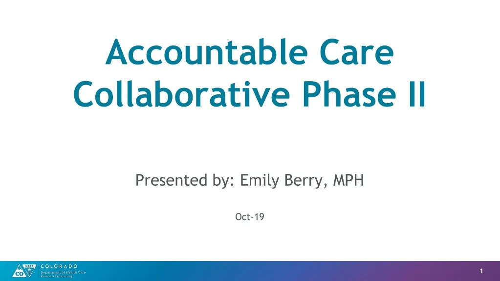 accountable care collaborative phase ii