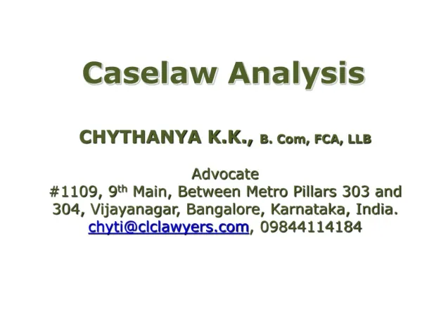 Caselaw Analysis