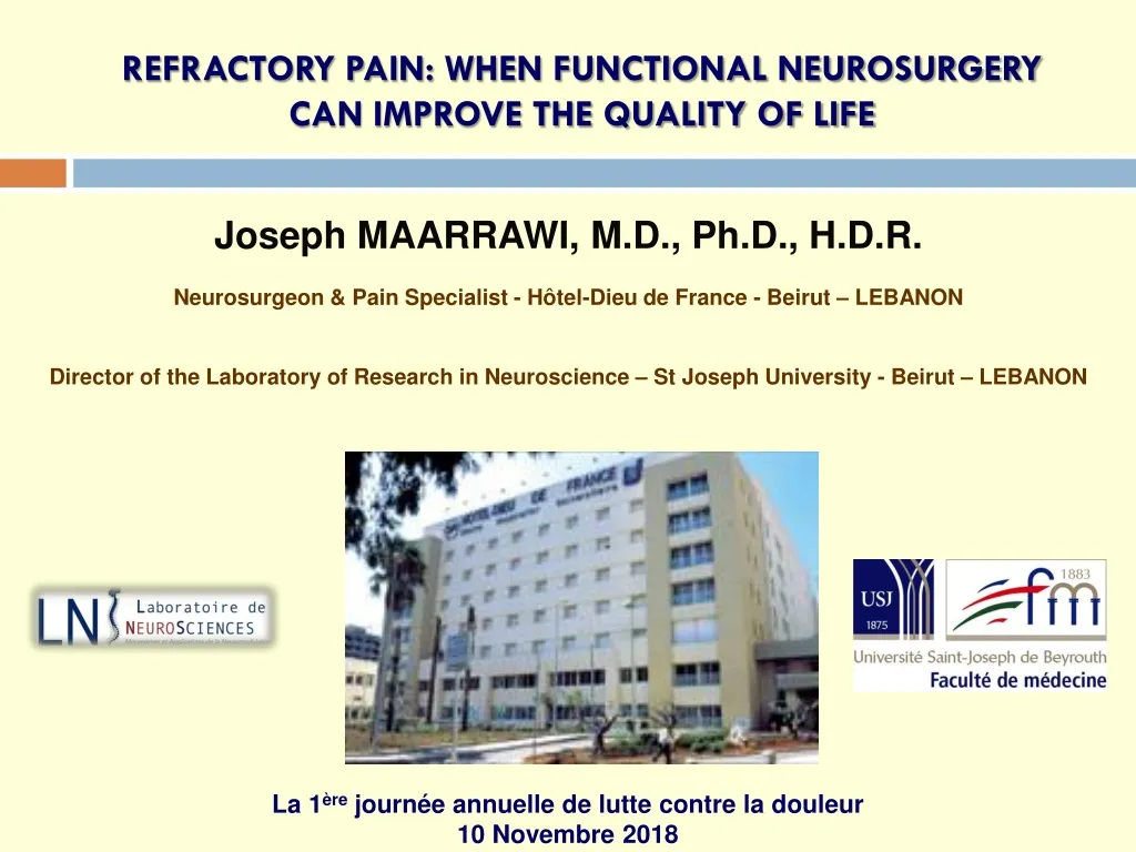 refractory pain when functional neurosurgery can improve the quality of life