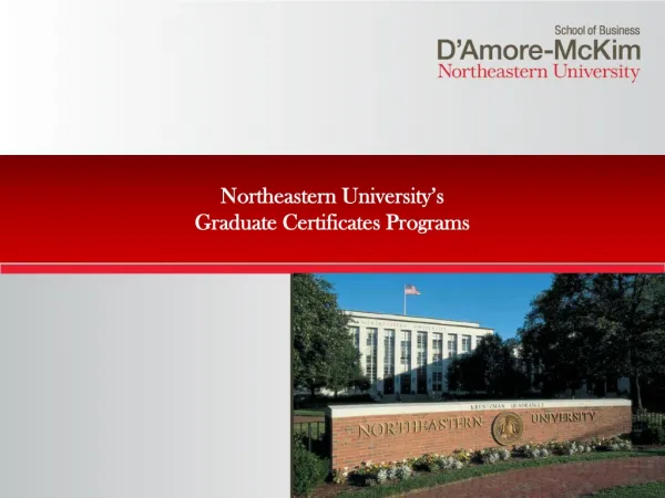 Northeastern University’s Graduate Certificates Programs