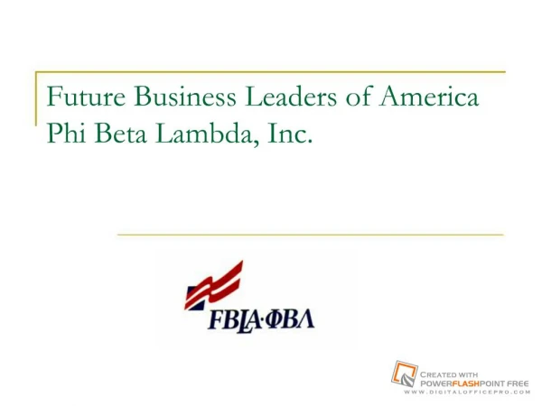 Future Business Leaders of America Phi Beta Lambda