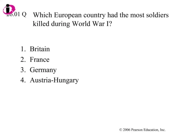 Which European country had the most soldiers killed during World War I