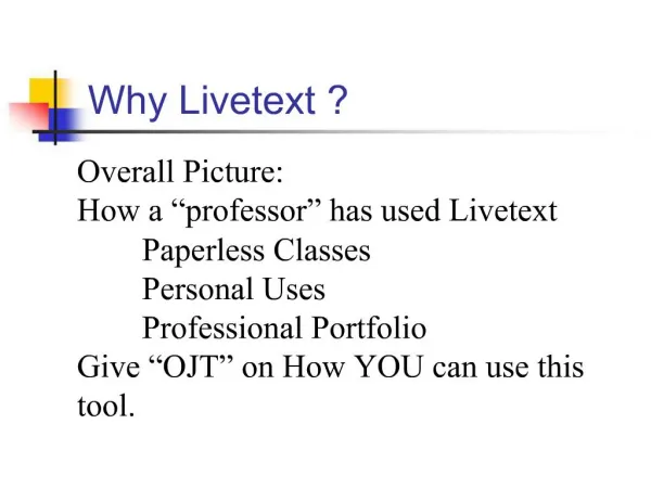 Why Livetext