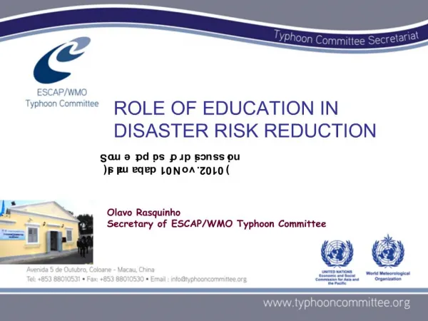 Role of Education in Disaster Risk Reduction
