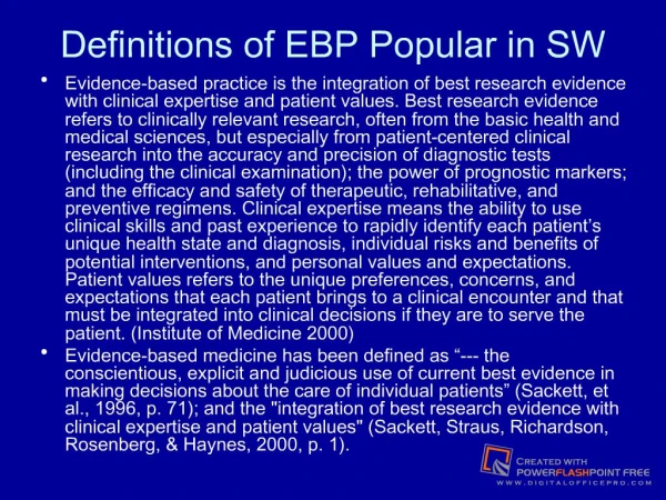 Definitions of EBP Popular in SW