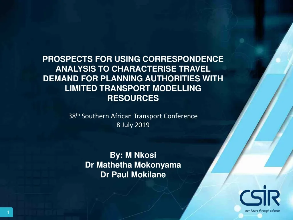 prospects for using correspondence analysis