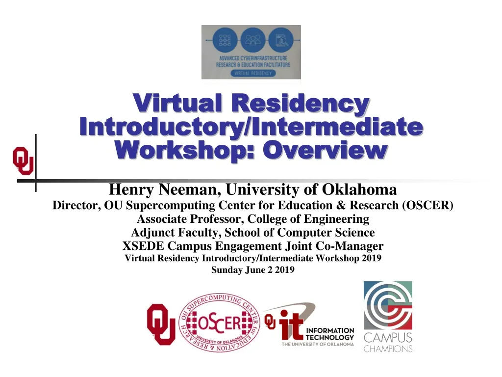 virtual residency introductory intermediate workshop overview