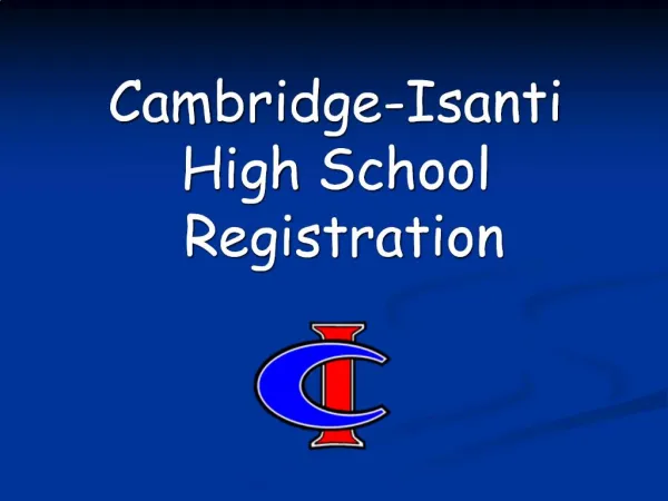 Cambridge-Isanti High School Registration