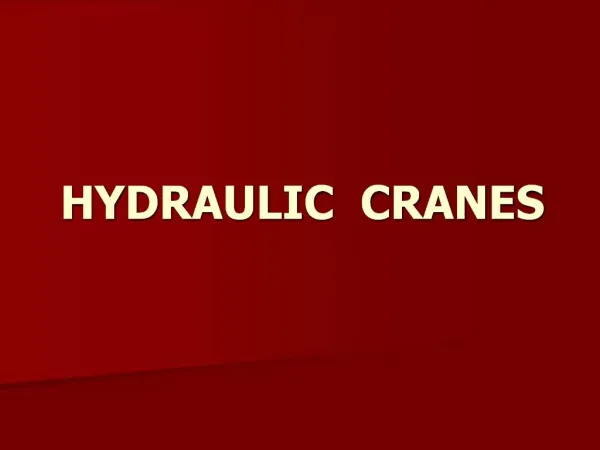 HYDRAULIC CRANES
