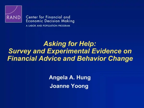 Angela A. Hung Joanne Yoong