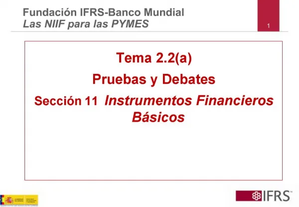 Tema 2.2a Pruebas y Debates Secci n 11 Instrumentos Financieros B sicos
