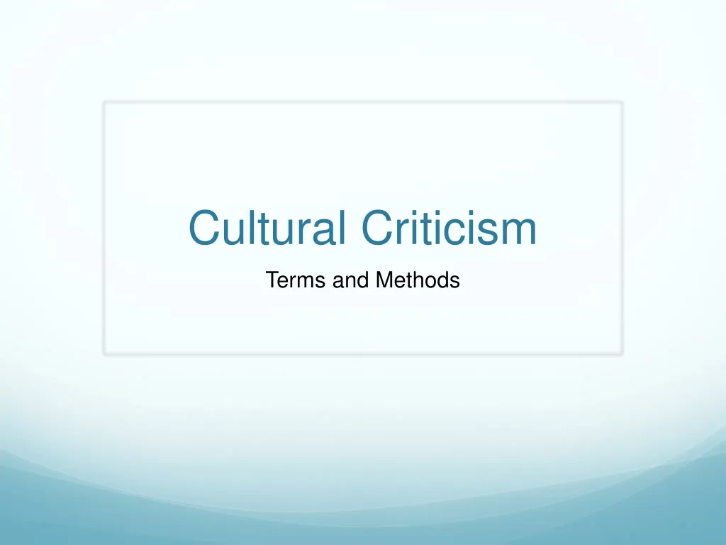 cultural criticism