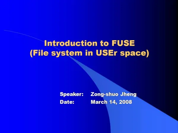Introduction to FUSE File system in USEr space
