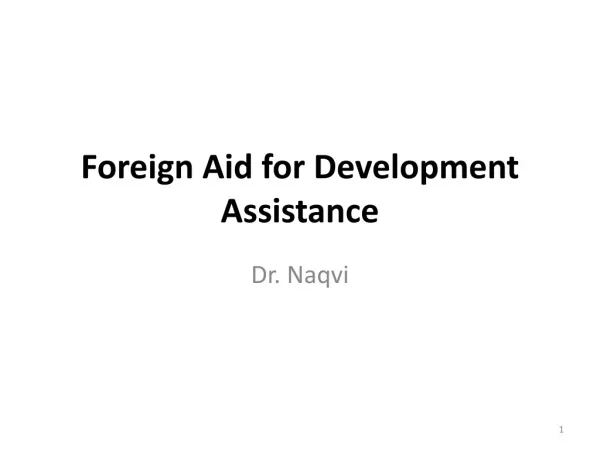 Foreign Aid for Development Assistance