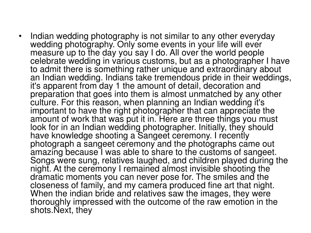 indian wedding photography is not similar
