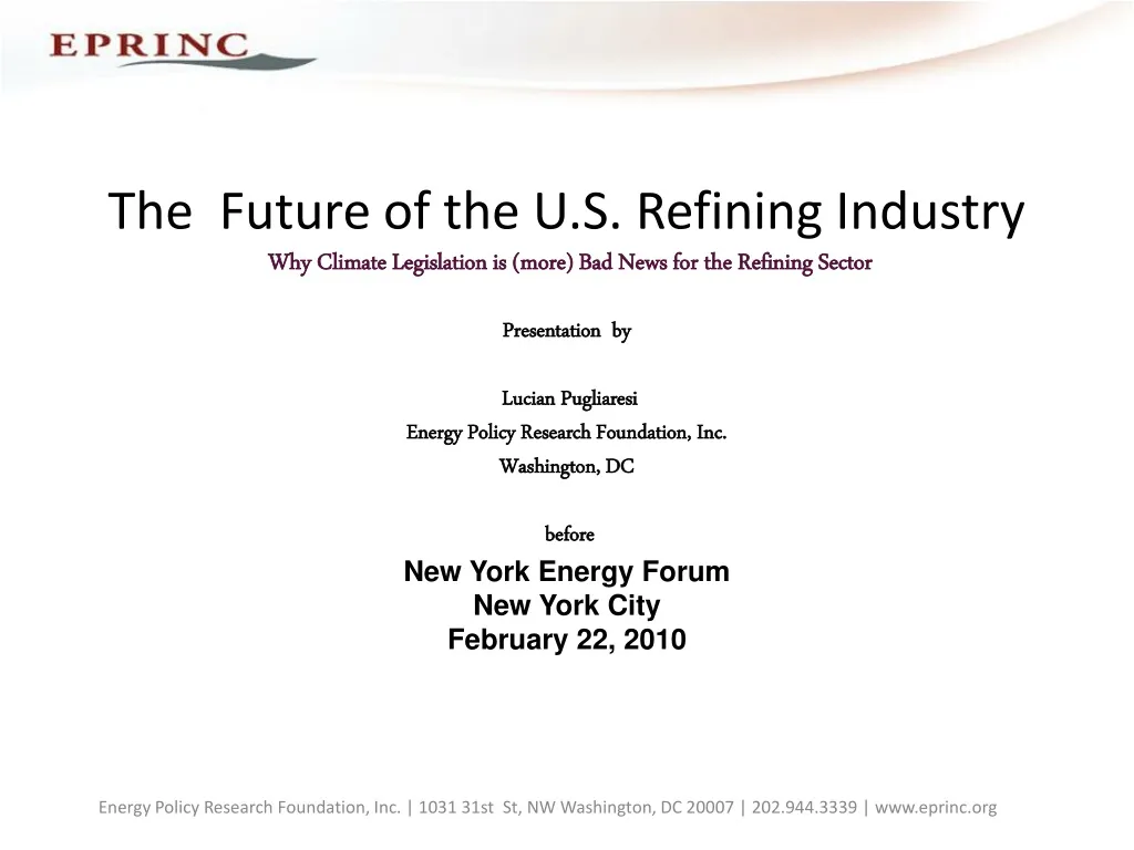 the future of the u s refining industry