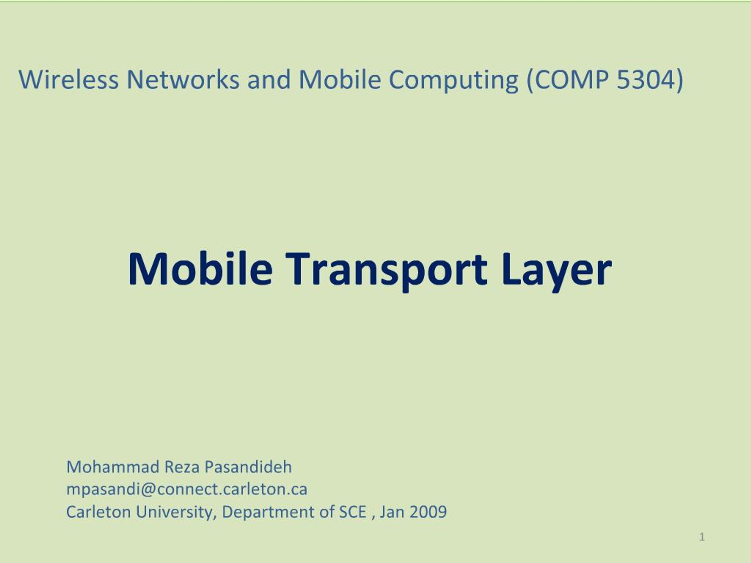 PPT - Wireless Networks and Mobile Computing COMP 5304 PowerPoint ...