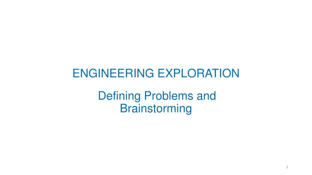 engineering exploration defining problems